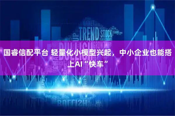 国睿信配平台 轻量化小模型兴起，中小企业也能搭上AI“快车”