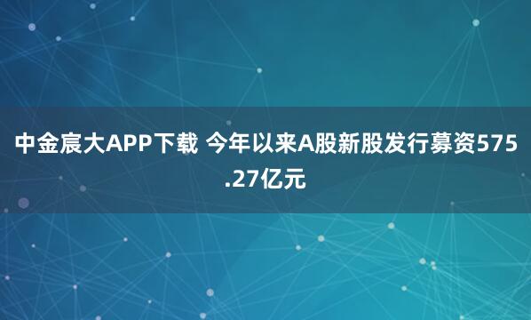 中金宸大APP下载 今年以来A股新股发行募资575.27亿元