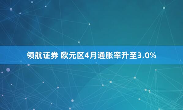 领航证券 欧元区4月通胀率升至3.0%